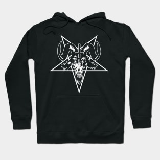 Black metal goat pentagram Hoodie